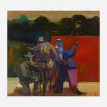 James Weeks, Comedians, Study for Judgment of Paris, 1963, oil on board
