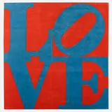 Robert Indiana, Chosen Love, 1995, skein-dyed, hand-carved and hand-tufted archival New Zealand wool on stretched canvas with natural latex backing