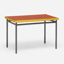 Le Corbusier, Table from Cité de Refuge de l'Armée du Salut, Paris, c. 1929, linoleum, painted plywood, enameled steel