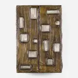 Sculpted Bronze wall-mounted cabinet by Paul Evans, sold Jun 2022