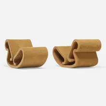 Frank Gehry, Rocking chaise lounge, pair, 1972, laminated cardboard, masonite