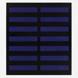 Edith Baumann, Black/2 Blue #10, 1988, acrylic on canvas