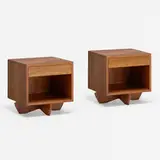 Swett nightstands, pair by George Nakashima, 1978, American black walnut, sold Jun 2022