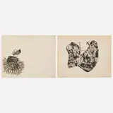 Claire Falkenstein, Two works from the Struttura Grafica portfolio