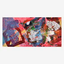 Sam Gilliam, Untitled #8, acrylic and handmade paper collage with embossing on canvas