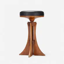 Stool by Grete Jalk, 1961, rosewood, leather, sold Jun 2022