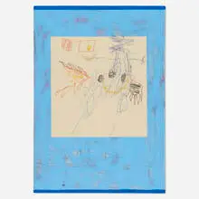 Untitled by Robert Nava, 2017, acrylic and crayon on canvas, sold Jun 2022