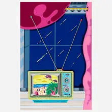 Erik Parker, Unpredicted Programming, 2013, acrylic and phosphorescent pigment on canvas