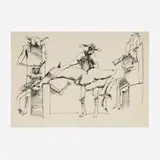John Altoon, Untitled (Greek Ritual), 1959, ink on matboard