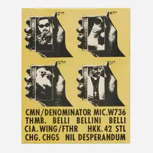 Untitled (CMN/Thumb Poster) by Wallace Berman, 1965, offset lithograph in colors, sold May 2022