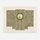 Llyn Foulkes, In Memory of F.G. Hough no. 1, 1974, lithograph in colors with hand-painted appliqué on illustration board