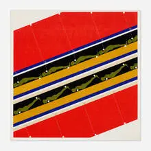 Ernest Trova, Untitled (from the Study/Falling Man Series, Volume II portfolio), 1967, screenprint in colors on linen backed to paper