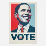 Shepard Fairey, Vote Obama, 2008, offset lithograph in colors