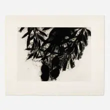 Black Roses (November) by Donald Sultan, 1989, aquatint on Twinrocker, sold Nov 2024