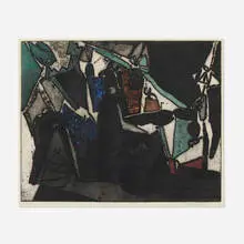 Leonard Edmondson, Cabal, 1961, etching in colors