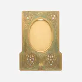 Tiffany Studios, Abalone picture frame, c. 1920, acid-etched and gilt bronze, mother-of-pearl