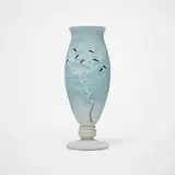 Daum, Rare Blackbird vase, c. 1900, acid-etched and enameled cameo glass