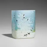 Daum, Rare Blackbird vase, c. 1900, acid-etched and enameled cameo glass