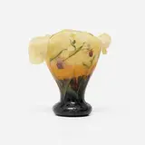 Daum, Orchid and Spiderweb vase, c. 1900, acid-etched and enameled glass