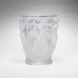 Bacchantes vase by Lalique, frosted glass, sold Oct 2024