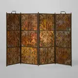 Rare Pine Needle firescreen by Tiffany Studios, c. 1910, patinated bronze, Favrile glass, sold Oct 2024