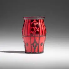 Josef Hoffmann for Wiener Werkstätte, Rare vase, c. 1910, acid-etched glass