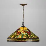 Somers Stained Glass, Chandelier with irises, 1979, leaded glass