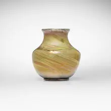 Agate vase by Tiffany Studios, c. 1907-10, hand-blown Favrile glass, sold Oct 2024