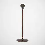 Tiffany Studios, Candlestick, c. 1895, patinated bronze, hand-blown glass