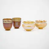 Steuben and Quezal, Collection of four shades, c. 1910, hand-blown glass
