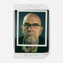Self-Portrait Chuck Close by Chuck Close, 2009, Polaroid mounted to foamcore with graphite, ink and tape, sold Oct 2024