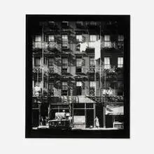 Tenement Building with Ground Floor Shops and Parked Car on Carmine Street, New York City by Walker Evans, gelatin silver print, sold Oct 2024