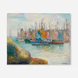Charles Bradbury, Gloucester, oil on canvas board