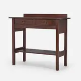 Server, model 802 by Gustav Stickley, c. 1912-16, oak, brass, sold Oct 2022