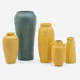 Production vases, collection of five by Rookwood Pottery, sold Oct 2022