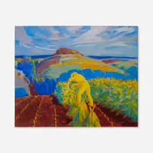 Stephen Alke, Cutting Burley Tobacco, oil on canvas