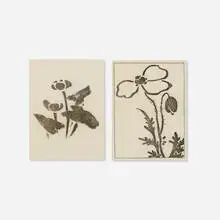 Arthur Wesley Dow, Lotus; Poppy (two works from the Ipswich Prints series), 1905, steel plate print on rice paper