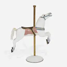 Herschell-Spillman, Carousel horse (Jumper), c. 1905, painted wood, brass, glass