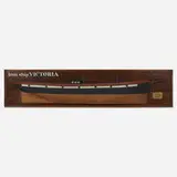 Folk Art, Iron Ship Victoria half hull model, wood, paint, brass