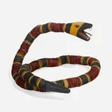 Leroy Archuleta, Bottlecap Snake, bottlecaps, painted wood, plastic and doll eyes