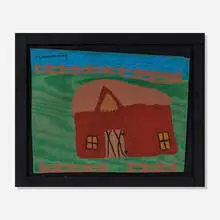 Barn by "JT "Jake" McCord"@en, 1999, paint on wood, sold Oct 2022
