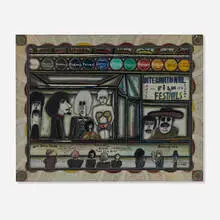 Alexander A. Maldonado, International Film Festival, 1979, oil on canvas board in artist's frame