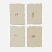 Karl Mullen, Untitled (tetraptych), ink and paint on paper