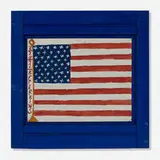 B.F. Perkins, Flag, 1992, paint on canvas, wood, wire