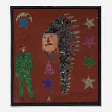 Baltimore Glassman, Indian with Stars, Teepee, Crescent and Male Figure