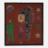 Baltimore Glassman, Indian with Stars, Teepee, Crescent and Male Figure