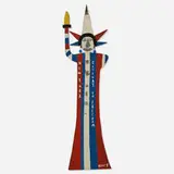 Benny Carter, Lady Liberty, NY Gateway to Freedom, paint and cut mirror on wood