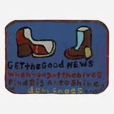Big Al Taplet, Shoe Shine Sign, 1995, enameled metal