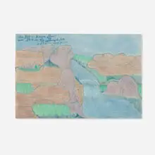 Joseph Yoakum, Sao Fall in Amazon River near Porto-de-Moz Brazil, c. 1970, colored pencil and ballpoint pen on paper