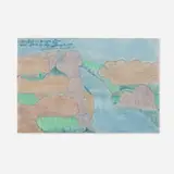 Joseph Yoakum, Sao Fall in Amazon River near Porto-de-Moz Brazil, c. 1970, colored pencil and ballpoint pen on paper